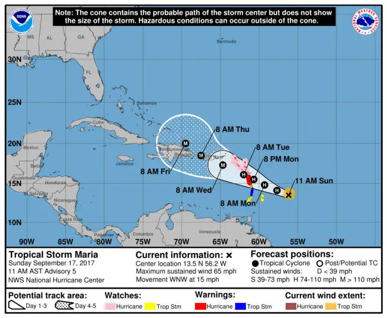 Saint Martin/Sint Maarten Under Hurricane Watch, Tropical Storm Maria ...