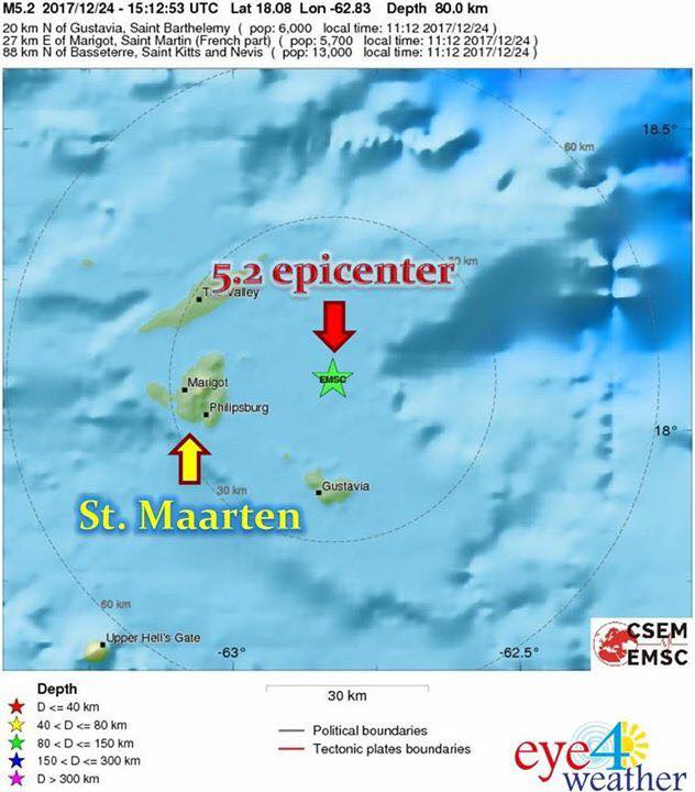 Breaking Magnitude 5.2 Earthquake Shakes Saint Martin SXM Strong